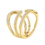 18K YELLOW GOLD 1/2CT ROUND DIAMOND LADIES RING - Image 3
