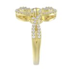 18K YELLOW GOLD 1/2CT ROUND/BAGUETTE DIAMOND LADIES FASHION RING - Image 5