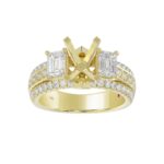 18K YELLOW GOLD 1/2CT ROUND/EMERALD DIAMOND LADIES RING(CENTER STONE EMERALD DIAMOND 2CT) - Image 2