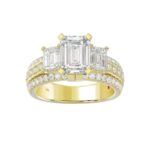 18K YELLOW GOLD 1/2CT ROUND/EMERALD DIAMOND LADIES RING(CENTER STONE EMERALD DIAMOND 2CT) - Image 4