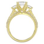 18K YELLOW GOLD 1/2CT ROUND/EMERALD DIAMOND LADIES RING(CENTER STONE EMERALD DIAMOND 2CT) - Image 5