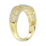 18K YELLOW GOLD 1/3CT ROUND DIAMOND LADIES BAND - Image 3