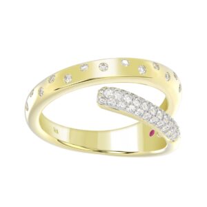 18K YELLOW GOLD 1/3CT ROUND DIAMOND LADIES RING