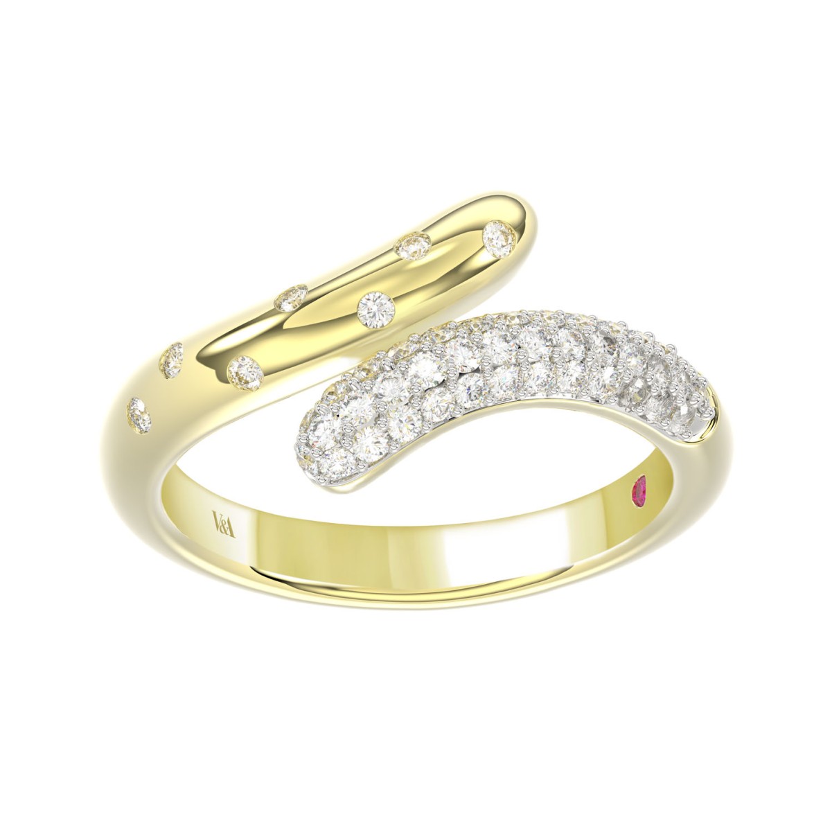 19226045_VA20668Y-1201x1201.jpg 18K YELLOW GOLD 1/3CT ROUND DIAMOND LADIES RING - Image 1