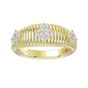 18K YELLOW GOLD 1/3CT ROUND DIAMOND LADIES RING