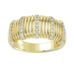 18K YELLOW GOLD 1/4CT ROUND DIAMOND LADIES BAND