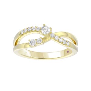 18K YELLOW GOLD 1/4CT ROUND DIAMOND LADIES RING