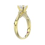 18K YELLOW GOLD 1/4CT ROUND/PRINCESS DIAMOND LADIES RING(CENTER STONE PRINCESS DIAMOND 3/4CT) - Image 2