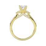 18K YELLOW GOLD 1/4CT ROUND/PRINCESS DIAMOND LADIES RING(CENTER STONE PRINCESS DIAMOND 3/4CT) - Image 4