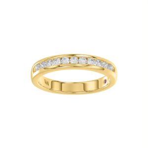 18K YELLOW GOLD 1/6CT ROUND DIAMOND LADIES BAND