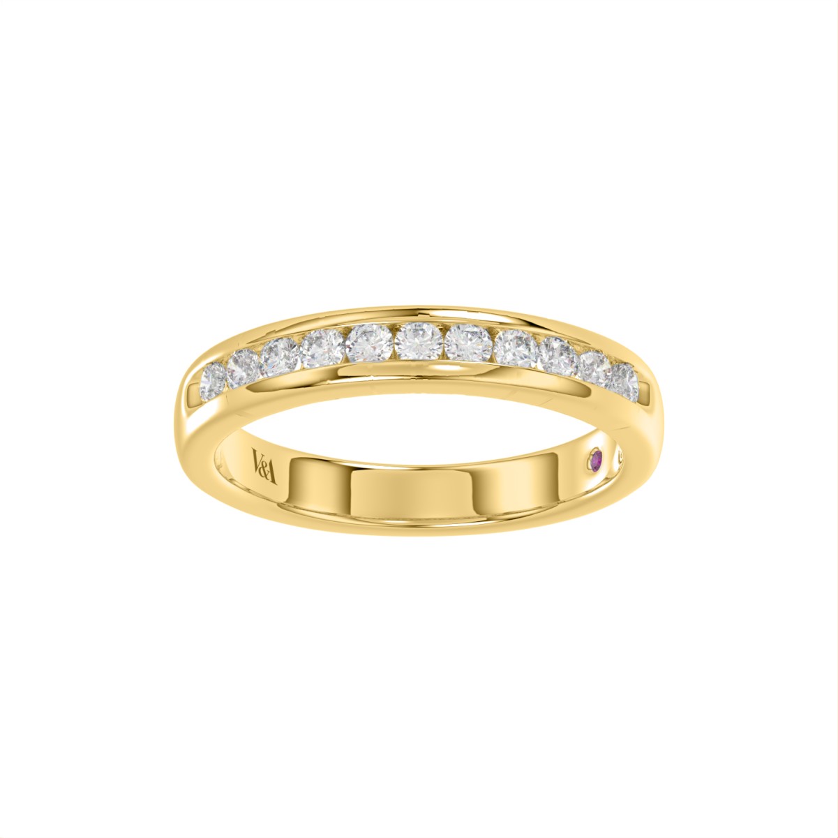 19226088_VA24791Y-1201x1201.jpg 18K YELLOW GOLD 1/6CT ROUND DIAMOND LADIES BAND - Image 1