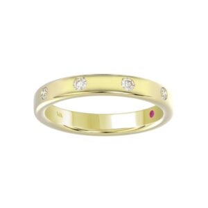 18K YELLOW GOLD 1/6CT ROUND DIAMOND LADIES BAND