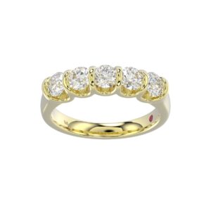 18K YELLOW GOLD 1CT ROUND DIAMOND LADIES BAND