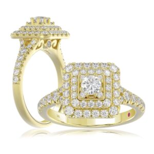 18K YELLOW GOLD 1CT ROUND DIAMOND LADIES RING