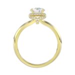 18K YELLOW GOLD 1CT ROUND DIAMOND LADIES RING( CENTER STONE ROUND DIAMOND 7/8 CT) - Image 4