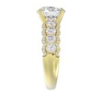 18K YELLOW GOLD 1CT ROUND DIAMOND LADIES SEMI MOUNT RING(CENTER STONE MOUNT ROUND DIAMOND 3CT) - Image 5