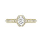18K YELLOW GOLD 1CT ROUND/OVAL DIAMOND LADIES RING( CENTER STONE OVAL DIAMOND 1/2 CT) - Image 6