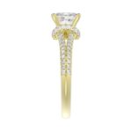 18K YELLOW GOLD 1CT ROUND/OVAL DIAMOND LADIES SEMI MOUNT RING(CENTER STONE OVAL DIAMOND 3/4CT) - Image 6
