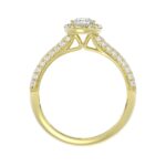 18K YELLOW GOLD 1CT ROUND/PEAR DIAMOND LADIES RING(CENTER STONE PEAR DIAMOND 1/2CT) - Image 4