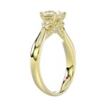 18K YELLOW GOLD 1CT ROUND/PRINCESS DIAMOND LADIES RING( CENTER STONE PRINCESS DIAMOND 3/4 CT) - Image 2