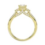 18K YELLOW GOLD 1CT ROUND/PRINCESS DIAMOND LADIES RING( CENTER STONE PRINCESS DIAMOND 3/4 CT) - Image 4
