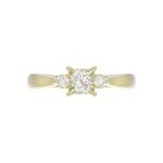 18K YELLOW GOLD 1CT ROUND/PRINCESS DIAMOND LADIES RING( CENTER STONE PRINCESS DIAMOND 3/4 CT) - Image 6