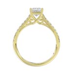 18K YELLOW GOLD 1CT ROUND/PRINCESS DIAMOND LADIES RING(CENTER STONE PRINCESS DIAMOND 3/4CT) - Image 4