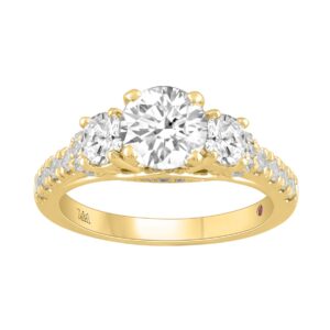 18K YELLOW GOLD 2 1/2CT ROUND DIAMOND SEMI MOUNT LADIES RING (CENTER STONE ROUND DIAMOND 1 1/2CT)