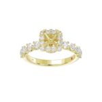 18K YELLOW GOLD 2 1/2CT ROUND/PRINCESS DIAMOND SEMI MOUNT LADIES RING (CENTER STONE PRINCESS DIAMOND 1.00CT) - Image 2