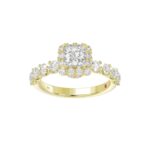 18K YELLOW GOLD 2 1/2CT ROUND/PRINCESS DIAMOND SEMI MOUNT LADIES RING (CENTER STONE PRINCESS DIAMOND 1.00CT) - Image 4
