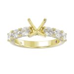 18K YELLOW GOLD 3 1/2CT ROUND/OVAL DIAMOND LADIES RING(CENTER STONE ROUND DIAMOND 2CT/OVAL DIAMOND 1/2CT) - Image 2