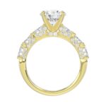 18K YELLOW GOLD 3 1/2CT ROUND/OVAL DIAMOND LADIES RING(CENTER STONE ROUND DIAMOND 2CT/OVAL DIAMOND 1/2CT) - Image 5