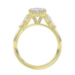 18K YELLOW GOLD 3/4CT ROUND/PRINCESS DIAMOND LADIES RING(CENTER STONE PRINCESS DIAMOND 3/4CT) - Image 4