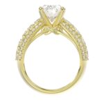 18K YELLOW GOLD 4 1/4CT ROUND/OVAL DIAMOND LADIES RING(CENTER STONE OVAL DIAMOND 3CT) - Image 5