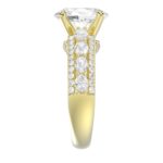18K YELLOW GOLD 4 1/4CT ROUND/OVAL DIAMOND LADIES RING(CENTER STONE OVAL DIAMOND 3CT) - Image 6