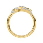 18K YELLOW GOLD 5/8CT ROUND/BAGUETTE DIAMOND LADIES FASHION RING - Image 2