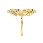 18K YELLOW GOLD 5/8CT ROUND/BAGUETTE DIAMOND LADIES FASHION RING - Image 3