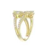 18K YELLOW GOLD 7/8CT ROUND/BAGUETTE DIAMOND LADIES FASHION RING - Image 3