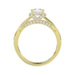 18K YELLOW GOLD 7/8CT ROUND/PRINCESS DIAMOND LADIES RING( CENTER STONE PRINCESS DIAMOND 5/8 CT) - Image 4