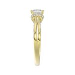 18K YELLOW GOLD 7/8CT ROUND/PRINCESS DIAMOND LADIES RING( CENTER STONE PRINCESS DIAMOND 5/8 CT) - Image 5