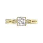 18K YELLOW GOLD 7/8CT ROUND/PRINCESS DIAMOND LADIES RING( CENTER STONE PRINCESS DIAMOND 5/8 CT) - Image 6