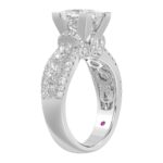 18L WHITE GOLD 3 1/4CT ROUND/PRINCESS/OVAL DIAMOND LADIES SEMI MOUNT RING(CENTER STONE MOUNT PRINCESS DIAMOND 2CT) - Image 3