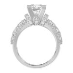 18L WHITE GOLD 3 1/4CT ROUND/PRINCESS/OVAL DIAMOND LADIES SEMI MOUNT RING(CENTER STONE MOUNT PRINCESS DIAMOND 2CT) - Image 5