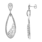 14K WHITE GOLD 1 1/3CT ROUND DIAMOND LADIES EARRINGS - Image 2