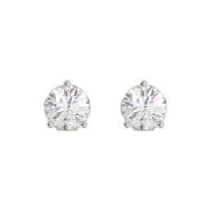 14K WHITE GOLD 1/4CT ROUND DIAMOND LADIES SOLITAIRE EARRINGS