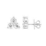 14K WHITE GOLD 1CT ROUND DIAMOND LADIES EARRINGS - Image 2