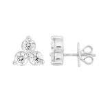 14K WHITE GOLD 2CT ROUND DIAMOND LADIES EARRINGS - Image 2