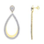 18K YELLOW GOLD 3CT ROUND DIAMOND LADIES EARRINGS - Image 2