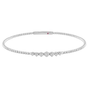 14K WHITE GOLD 1/4CT ROUND DIAMOND LADIES BANGLE
