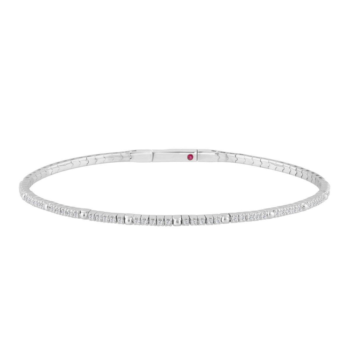 19226708_VA33562W-14K-1201x1201.jpg 14K WHITE GOLD 1/6CT ROUND DIAMOND LADIES BANGLE - Image 1